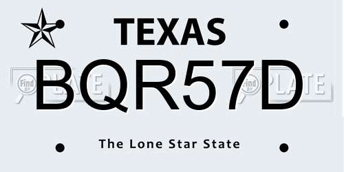 BQR57D Texas License Plate