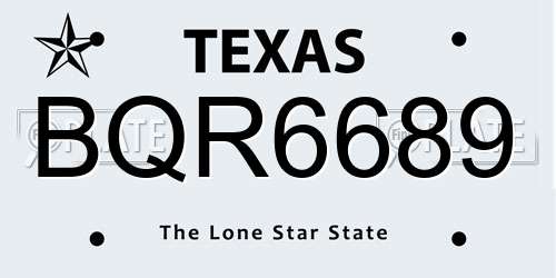 BQR6689 Texas License Plate