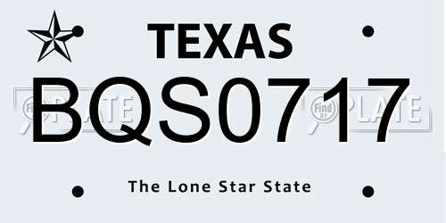 BQS0717 Texas License Plate