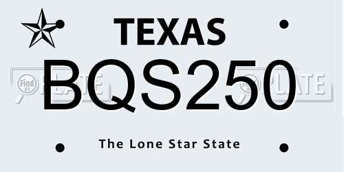 BQS250 Texas License Plate