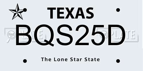 BQS25D Texas License Plate