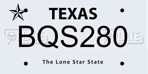 BQS280 Texas License Plate