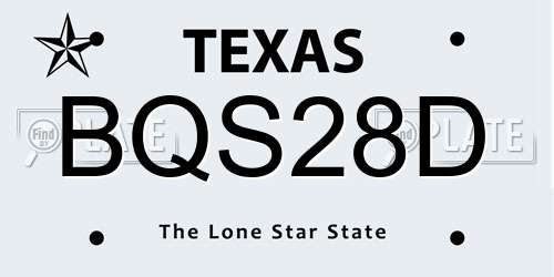 BQS28D Texas License Plate