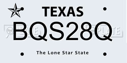 BQS28Q Texas License Plate