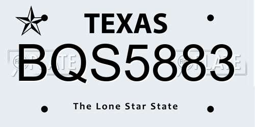 BQS5883 Texas License Plate
