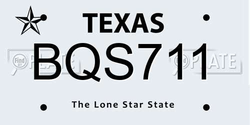 BQS711 Texas License Plate