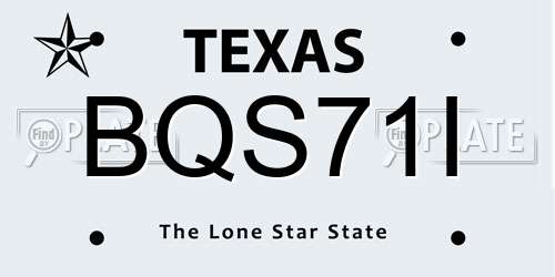 BQS71I Texas License Plate