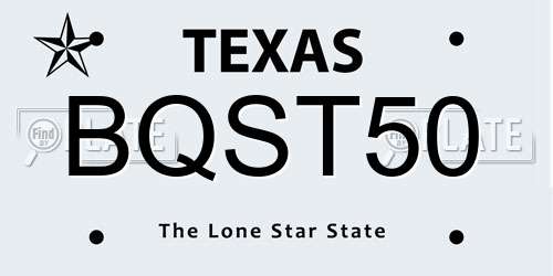 BQST50 Texas License Plate