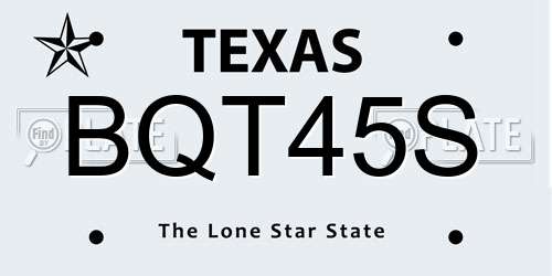 BQT45S Texas License Plate