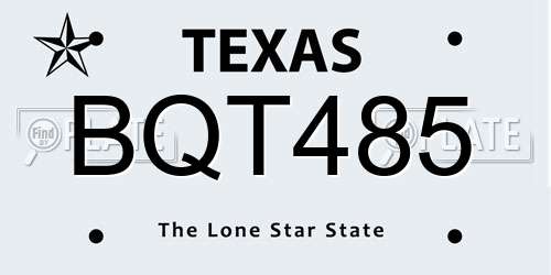 BQT485 Texas License Plate