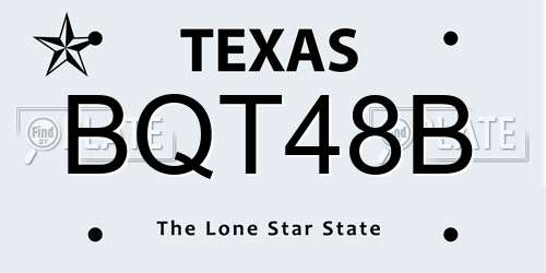 BQT48B Texas License Plate