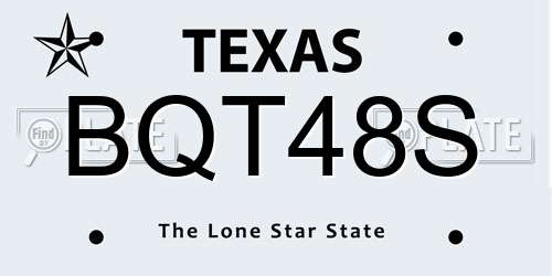 BQT48S Texas License Plate