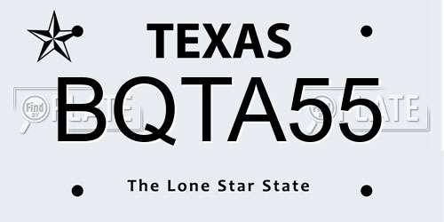 BQTA55 Texas License Plate