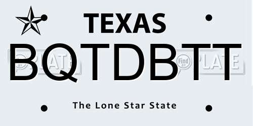 BQTDBTT Texas License Plate