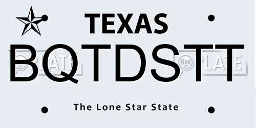 BQTDSTT Texas License Plate