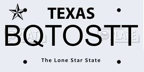 BQTOSTT Texas License Plate
