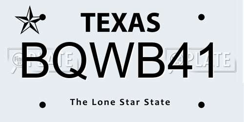 BQWB41 Texas License Plate