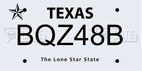 BQZ48B Texas License Plate