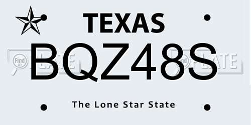 BQZ48S Texas License Plate