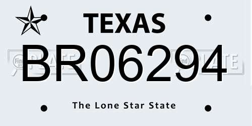 BR06294 Texas License Plate