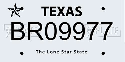 BR09977 Texas License Plate
