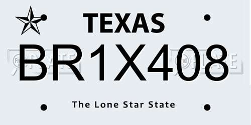 BR1X408 Texas License Plate