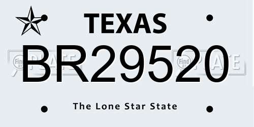 BR29520 Texas License Plate