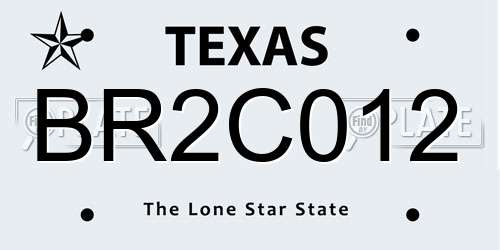 BR2C012 Texas License Plate
