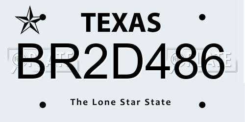 BR2D486 Texas License Plate
