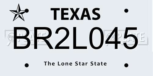 BR2L045 Texas License Plate