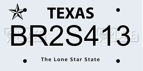 BR2S413 Texas License Plate