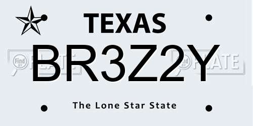 BR3Z2Y Texas License Plate