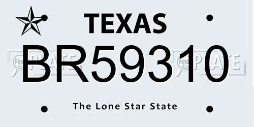 BR59310 Texas License Plate