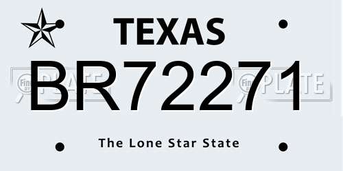 BR72271 Texas License Plate