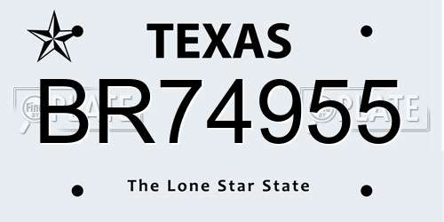 BR74955 Texas License Plate