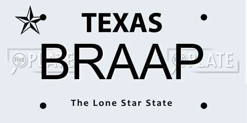 BRAAP Texas License Plate