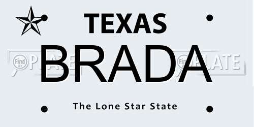 BRADA Texas License Plate