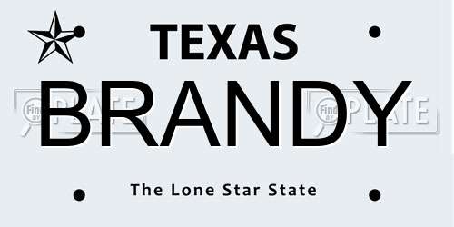 BRANDY Texas License Plate
