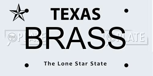 BRASS Texas License Plate