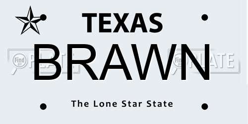 BRAWN Texas License Plate