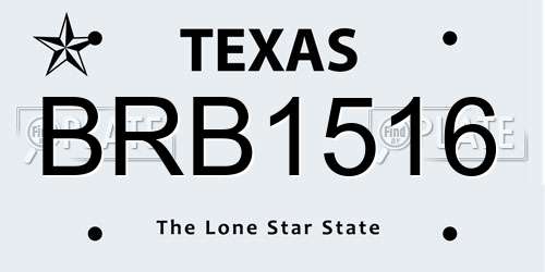 BRB1516 Texas License Plate