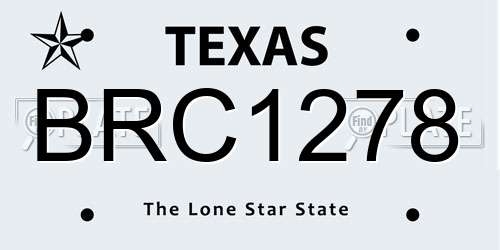 BRC1278 Texas License Plate