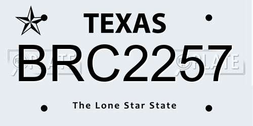 BRC2257 Texas License Plate