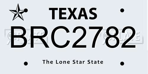 BRC2782 Texas License Plate