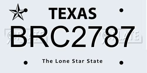BRC2787 Texas License Plate