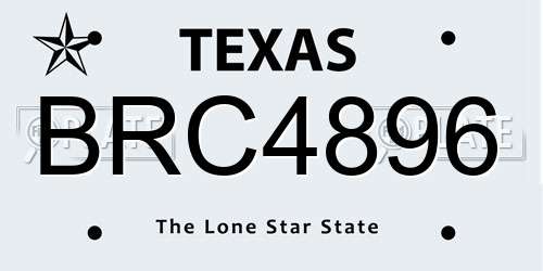 BRC4896 Texas License Plate