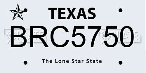 BRC5750 Texas License Plate