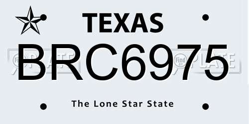 BRC6975 Texas License Plate