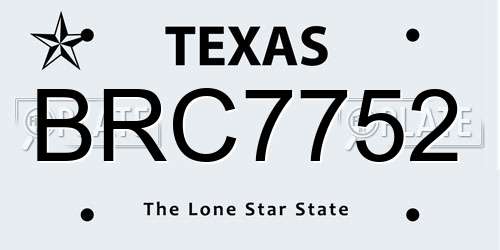 BRC7752 Texas License Plate