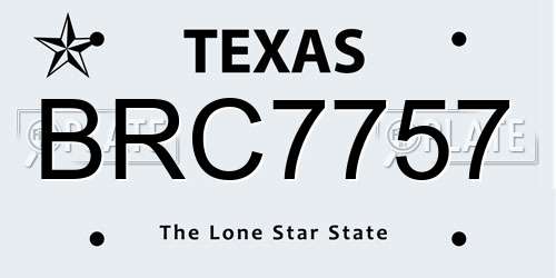 BRC7757 Texas License Plate